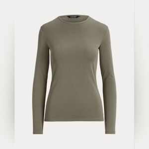 NWT 3X Lauren Ralph Lauren Muted Moss Long Sleeve Tee